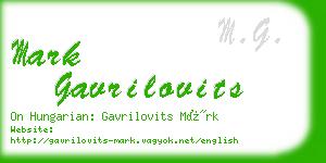 mark gavrilovits business card